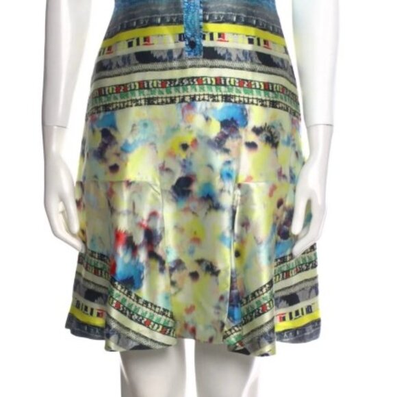 Yigal Azrouel Multicolor Abstract Neon Collared A-Line Shirtdress XS (Orig $450) - Picture 5 of 7